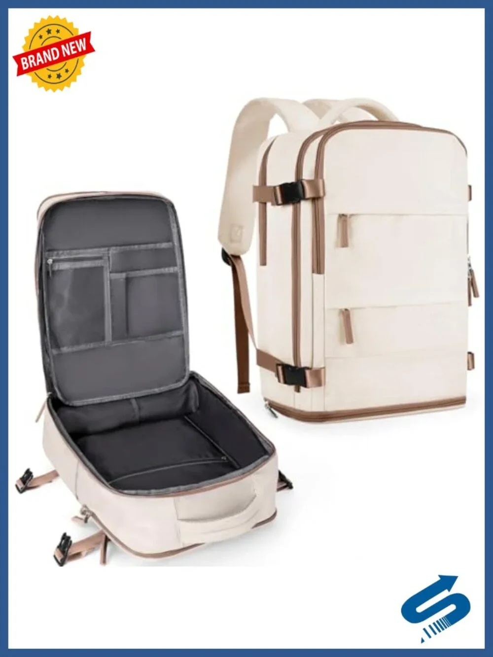 Waterproof Travel Backpack with Laptop Compartment & Shoe Storage 25L